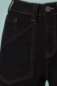 Queen Kerosin - 50s Workwear Denim Pants in Black 3