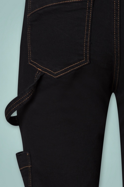Queen Kerosin - 50s Workwear Denim Pants in Black 5