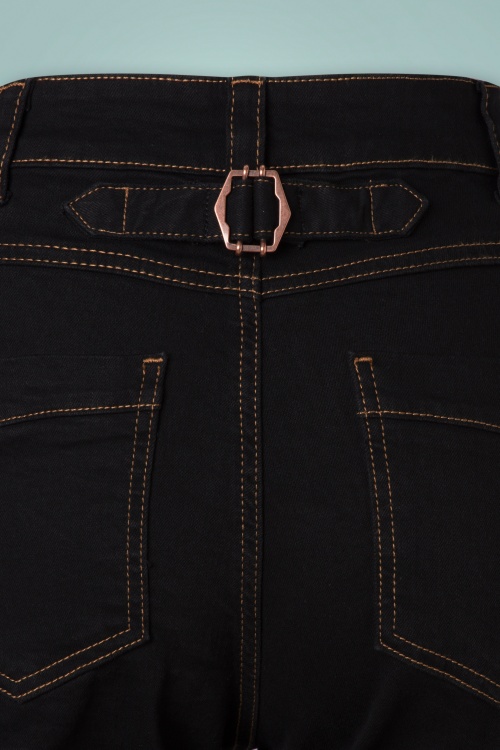 Queen Kerosin - Workwear Denim broek in zwart 4