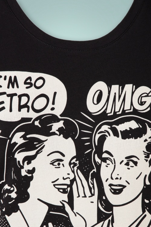Queen Kerosin - I Am So Retro T-Shirt Années 50 en Noir 3