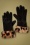 Gizelle Leopard Gloves Années 50 en Noir