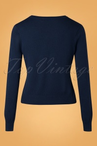 Banned Retro - 50s Winter Storm Cardigan in Navy 2