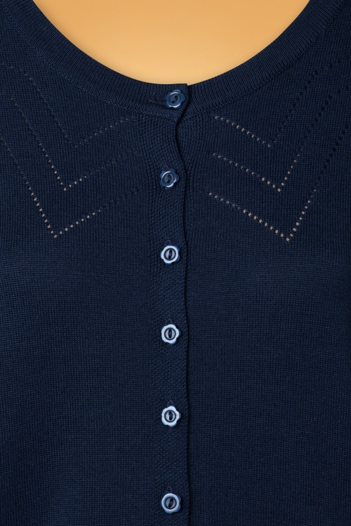 Banned Retro - 50s Winter Storm Cardigan in Navy 4