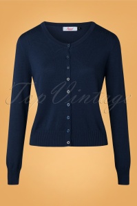 Banned Retro - 50s Winter Storm Cardigan in Navy
