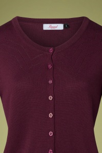 Banned Retro - 50s Winter Storm Cardigan in Burgundy 3