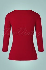 Banned Retro - Queen Bow top in rood 2