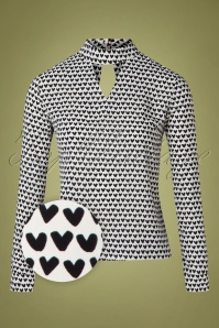 Banned Retro - 60s Queen of Hearts Top in White