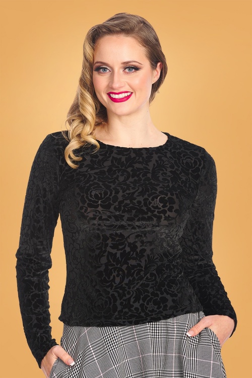Banned 43176 Evening Rose Top Black 20220811 020LW