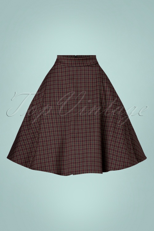Banned Retro - 50s Sweet Jane Swing Skirt in Burgundy 4