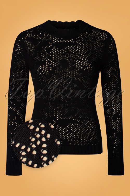 Vixen - Woodland Witch Sweater Années 50 en Noir