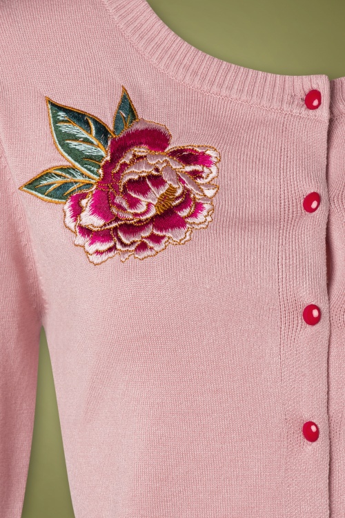 Vixen - 50s Serena Floral Cardigan in Pink 3