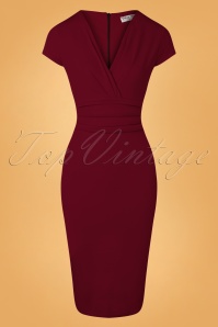 Vintage Chic for Topvintage - Vivien Pencil Dress Années 50 en Bordeaux 2