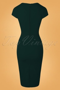 Vintage Chic for Topvintage - Vivien Pencil Dress Années 50 en Vert Sapin 6