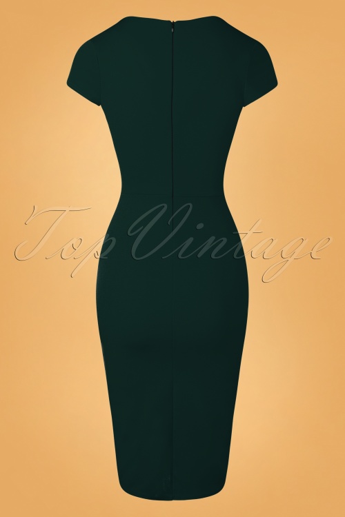 Vintage Chic for Topvintage - 50s Vivien Pencil Dress in Forest Green 6