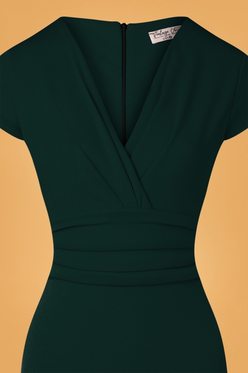 Vintage Chic for Topvintage - 50s Vivien Pencil Dress in Forest Green 4