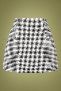 Vixen - 60s Hella Houndstooth Mini Skirt in Black and White 2