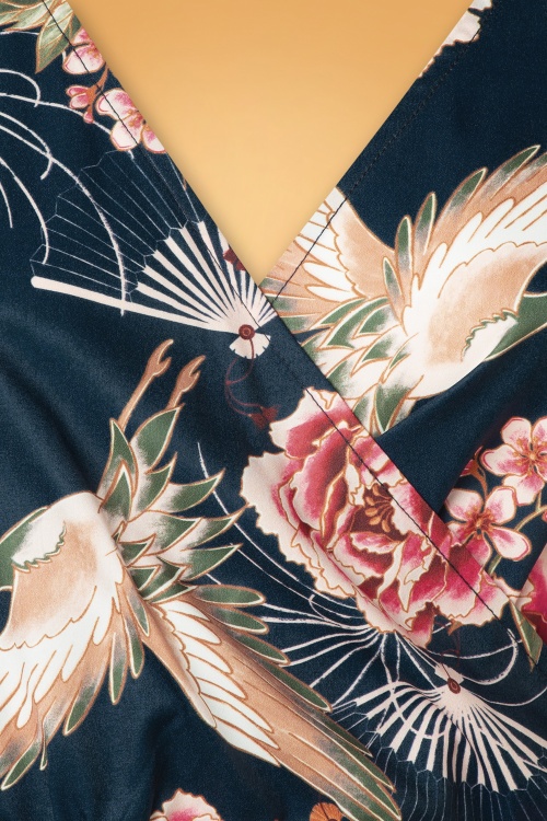 Vixen - Kiki Kimono Wrap Top Années 50 en Multi 3