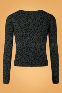 Vixen - 50s Petra Leopard Cardigan in Grey 5