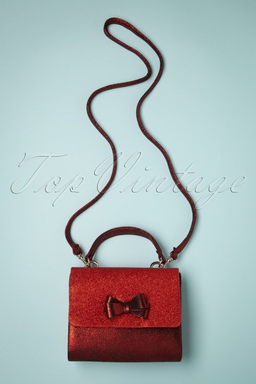 Ruby Shoo - Redondo Handbag Années 50 en Paillettes Rouges 2