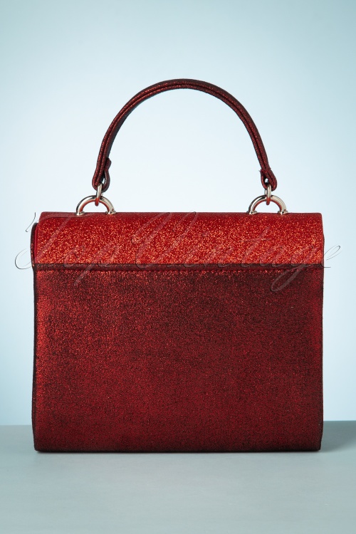 Ruby Shoo - Redondo Handbag Années 50 en Paillettes Rouges 5