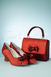 Ruby Shoo - 50s Redondo Handbag in Red Glitter 6