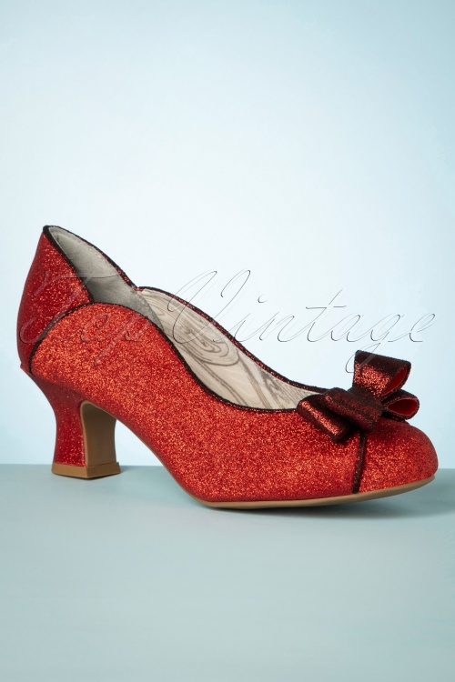 Ruby Shoo - 50s Robyn Pumps in Red Glitter