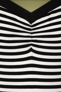 Vixen - Suzie Striped Top Années 50 en Noir et Blanc 3