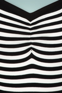 Vixen - Sandy Striped Top Swing Dress Années 50 en Noir et Blanc 3