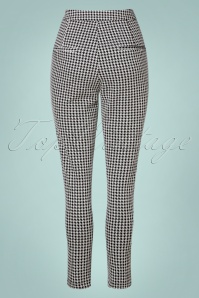 Vixen - 50s Barbara Houndstooth Cigarette Trousers in Black and White 2