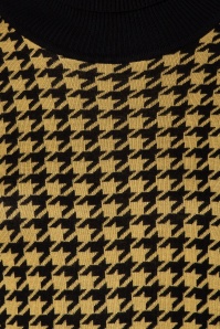 Vixen - 60s Houndstooth Rollneck Sweater in Black and Mustard 3