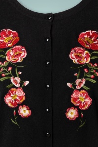 Vixen - 50s Senne Floral Cardigan in Black 3