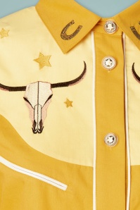Vixen - 50s Cowgirl Western Blouse in Mustard 3