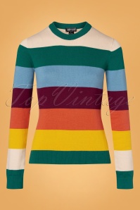 Bright and Beautiful - 70s Sabrina Woodland Rainbow Jumper in Multi