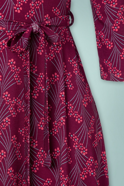 Lykka du Nord - 60s Charlette Asian Dress in Burgundy 5