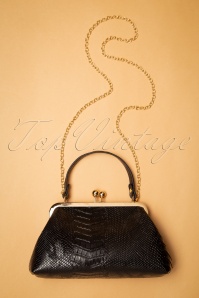 Collectif Clothing - 50s Doris Croc Bag in Black 3