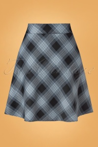 Vixen - 60s Tyra Tartan Skirt in Blue 3