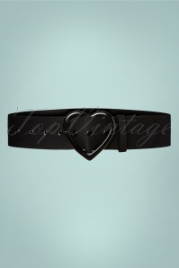 Collectif Clothing - 50s Adore Heart Belt in Black