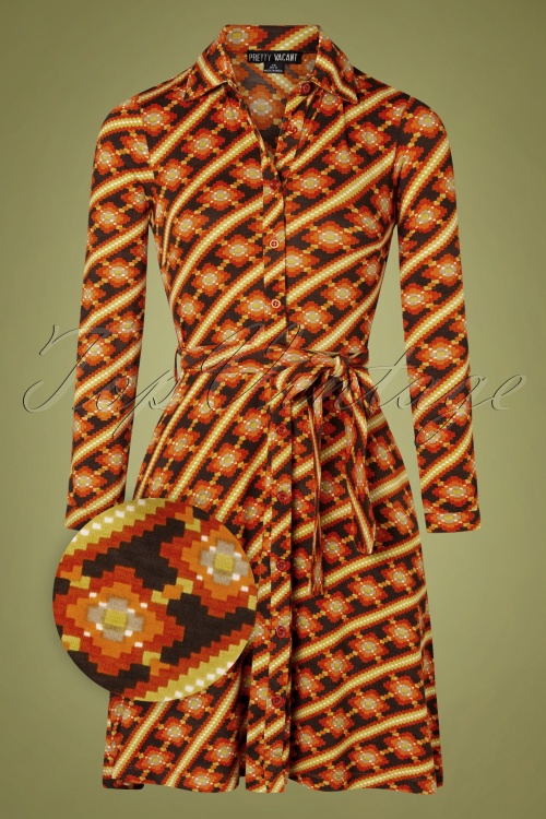 Pretty Vacant - 60s Tiffany Stickle Bricks Dress in Orange