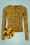 50s Petra Leopard Cardigan in Mustard