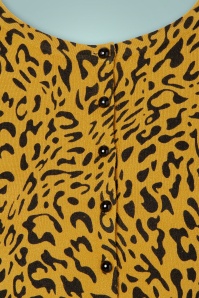 Vixen - Petra Leopard Cardigan Années 50 en Moutarde 3