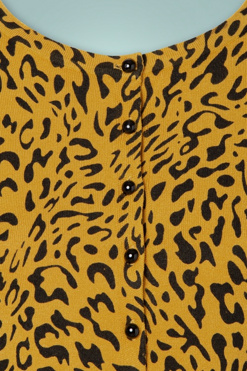 Vixen - Petra Leopard Strickjacke in Senf 3