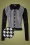 50s Hailey Houndstooth Cardigan in Black and White