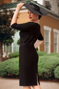 Vintage Diva  - The Celia Pencil Dress in Black  2