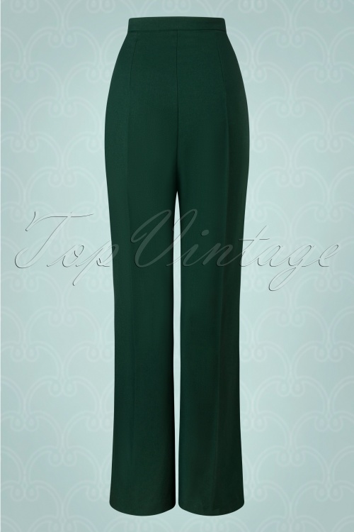 Vintage Diva  - The Tawny Trousers in Rich Green 5