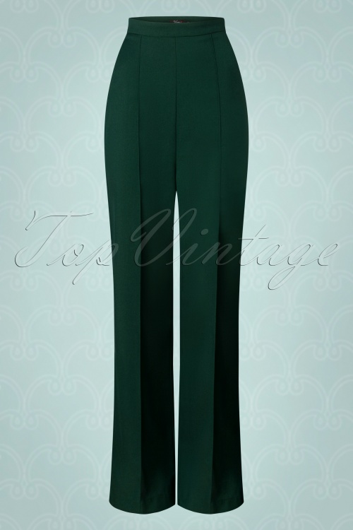 Vintage Diva  - The Tawny broek in Rich Green