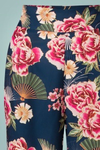 Vixen - Kim Kimono Trousers Années 50 en Bleu Marine 3