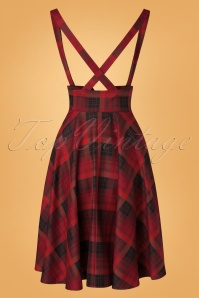 Vixen - 40s Toyin Tartan Swing Skirt in Red 3