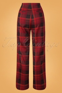 Vixen - 50s Senna Plaid Trousers in Red 2