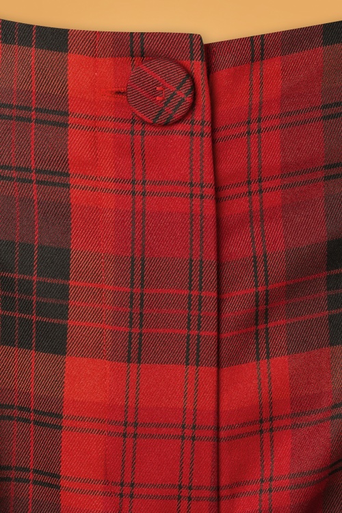 Vixen - 50s Senna Plaid Trousers in Red 3