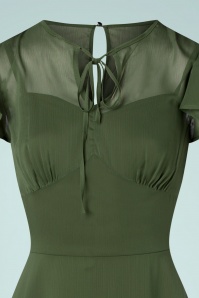 Vixen - 50s Peppa Flare Dress in Olive Green 4